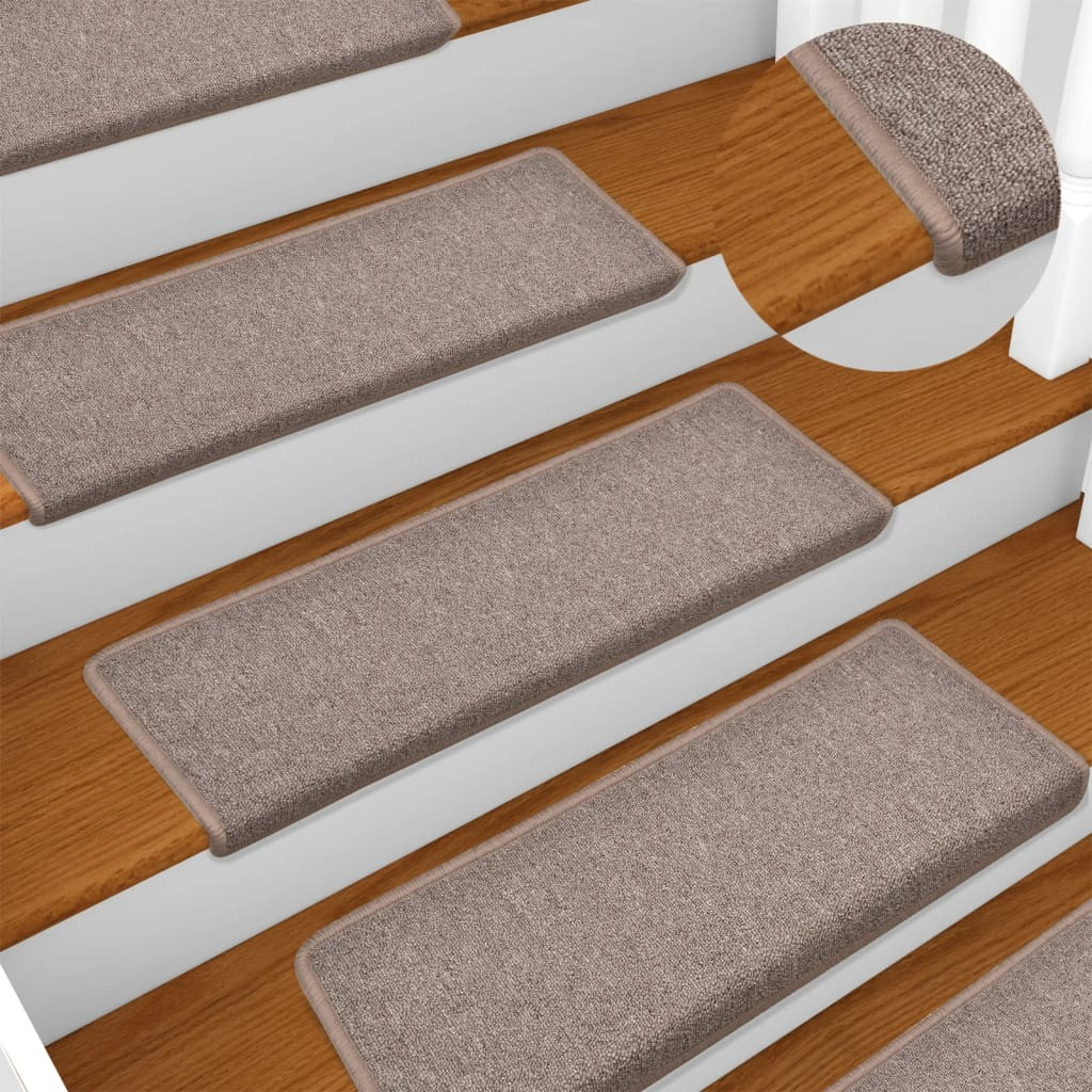 vidaXL Stufenmatten 15 Stk. 65x21x4 cm Hellbraun Rechteckiger Rand