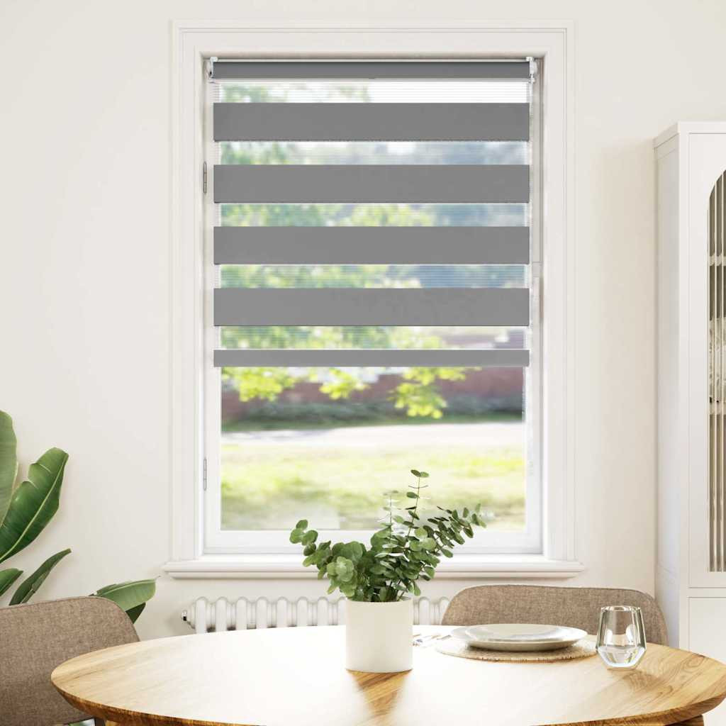 vidaXL Zebra-Rollo 50,9 x 100 cm, Stoffbreite 46,7 cm, grau