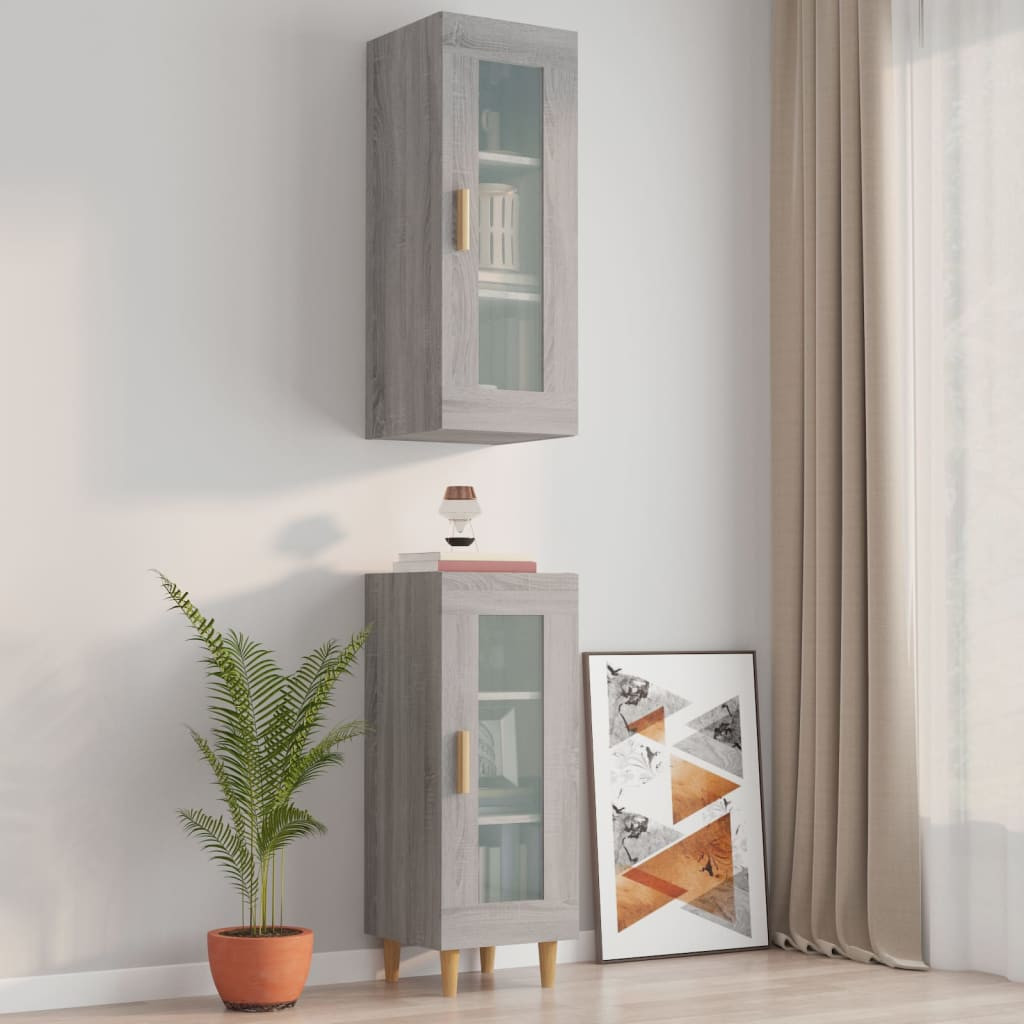 vidaXL Hängeschrank Grau Sonoma 34,5x34x90 cm