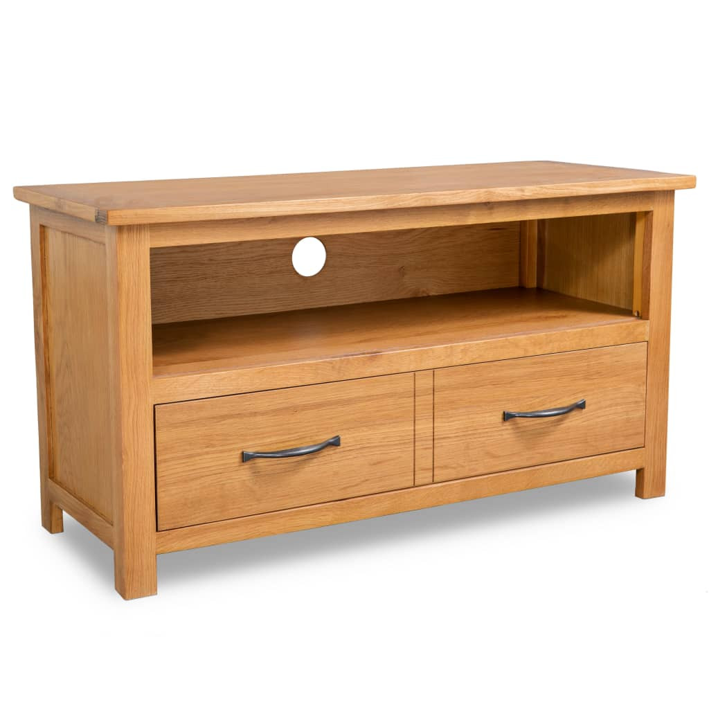 vidaXL TV-Schrank 90x35x48 cm Massivholz Eiche