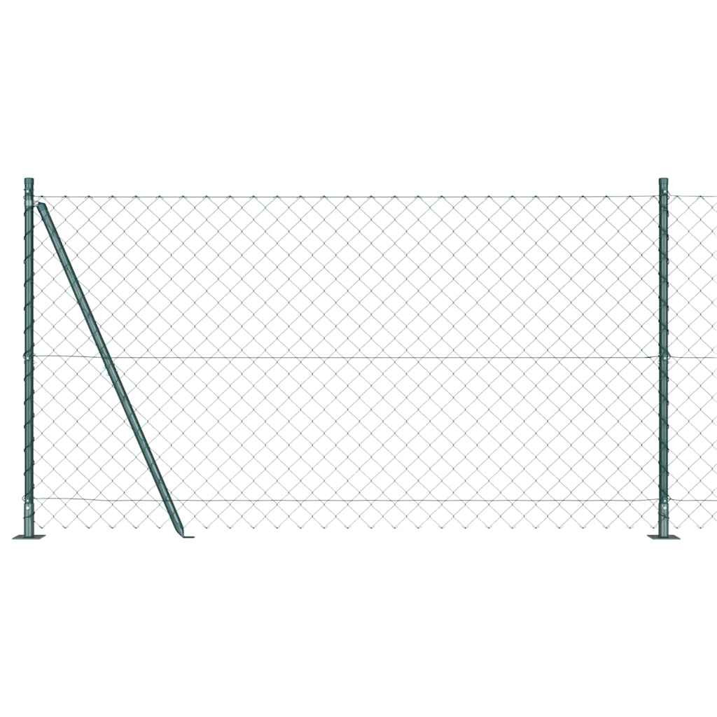 vidaXL Maschendrahtzaun mit Betonsockel 10 x 1,2 m Grün Netz