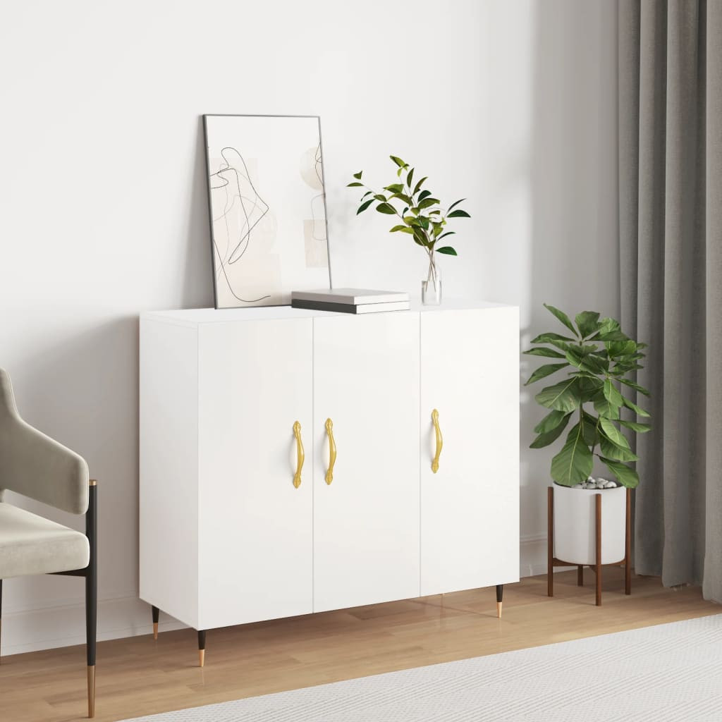 vidaXL Sideboard Weiß 90x34x80 cm Holzwerkstoff