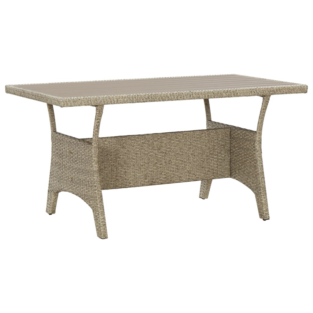 vidaXL Gartentisch Grau 120x70x66 cm Poly Rattan