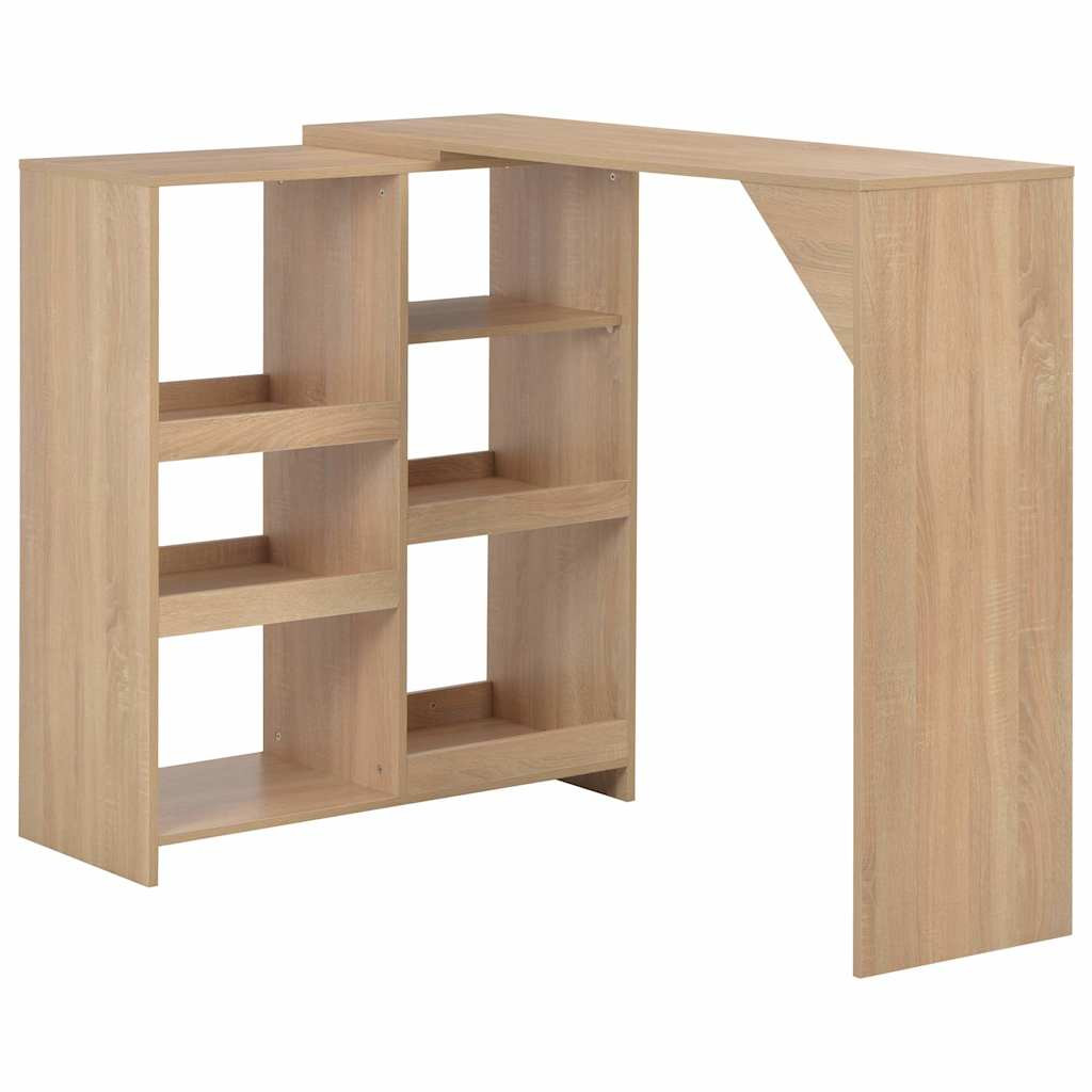 vidaXL Bartisch mit Beweglichem Regal Eichenbraun 138x39x110 cm