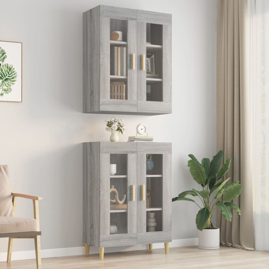 vidaXL Hängeschrank Grau Sonoma 69,5x34x90 cm