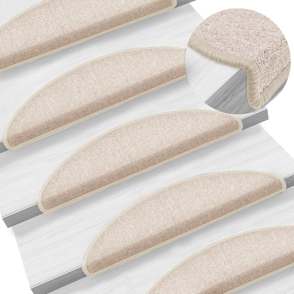 vidaXL Stufenmatten 15 Stk. 56x17x3 cm Taupe Halbrund
