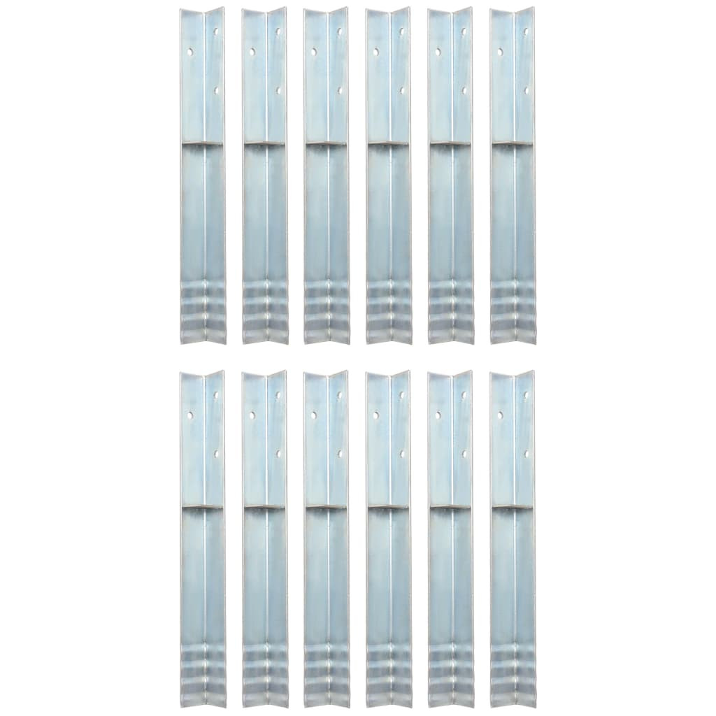 vidaXL Bodenanker L-Form für Spielturm 12 Stk. Stahl 5 x 5 x 50 cm