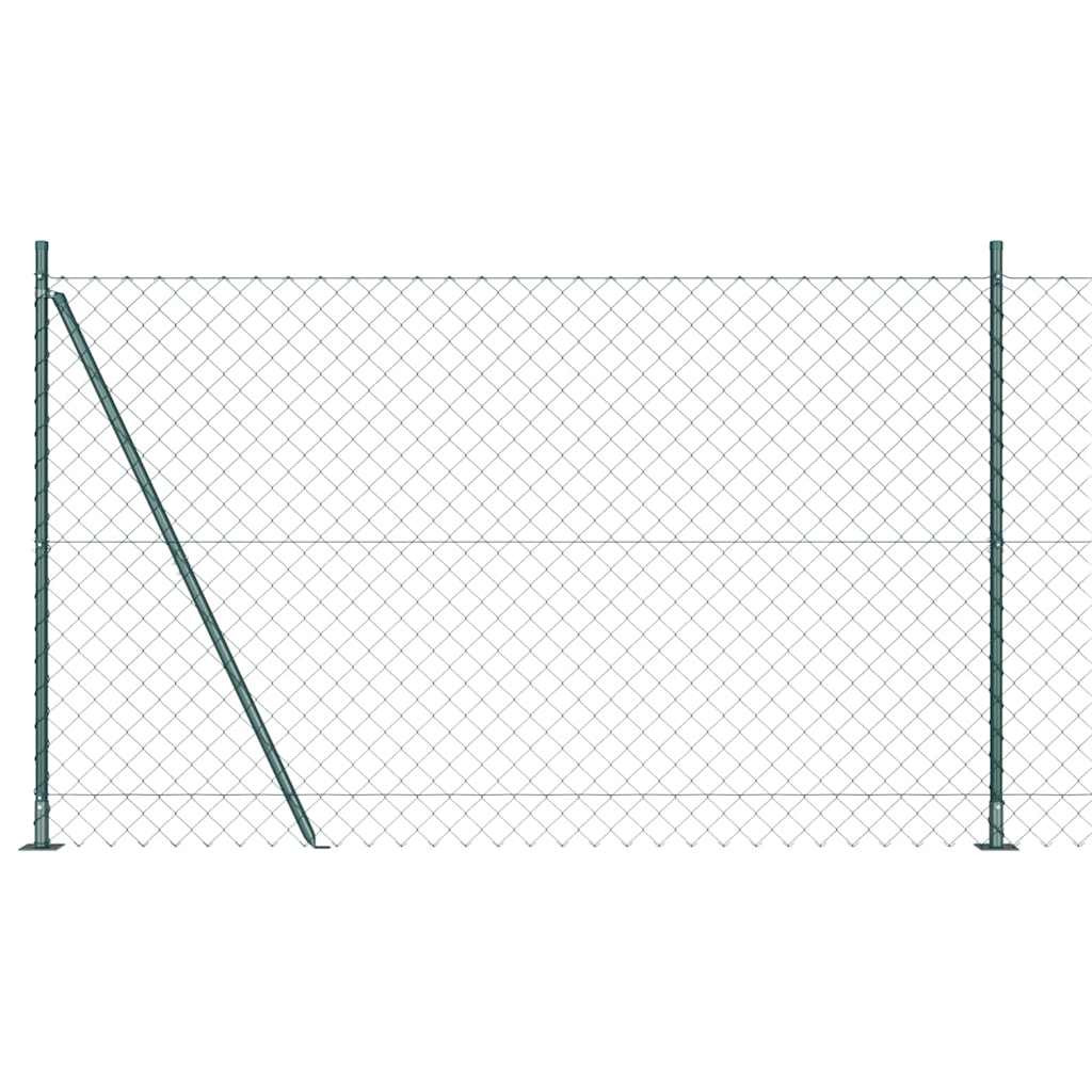 vidaXL Maschendrahtzaun mit Betonsockel 10 x 1,5 m Grün Netz