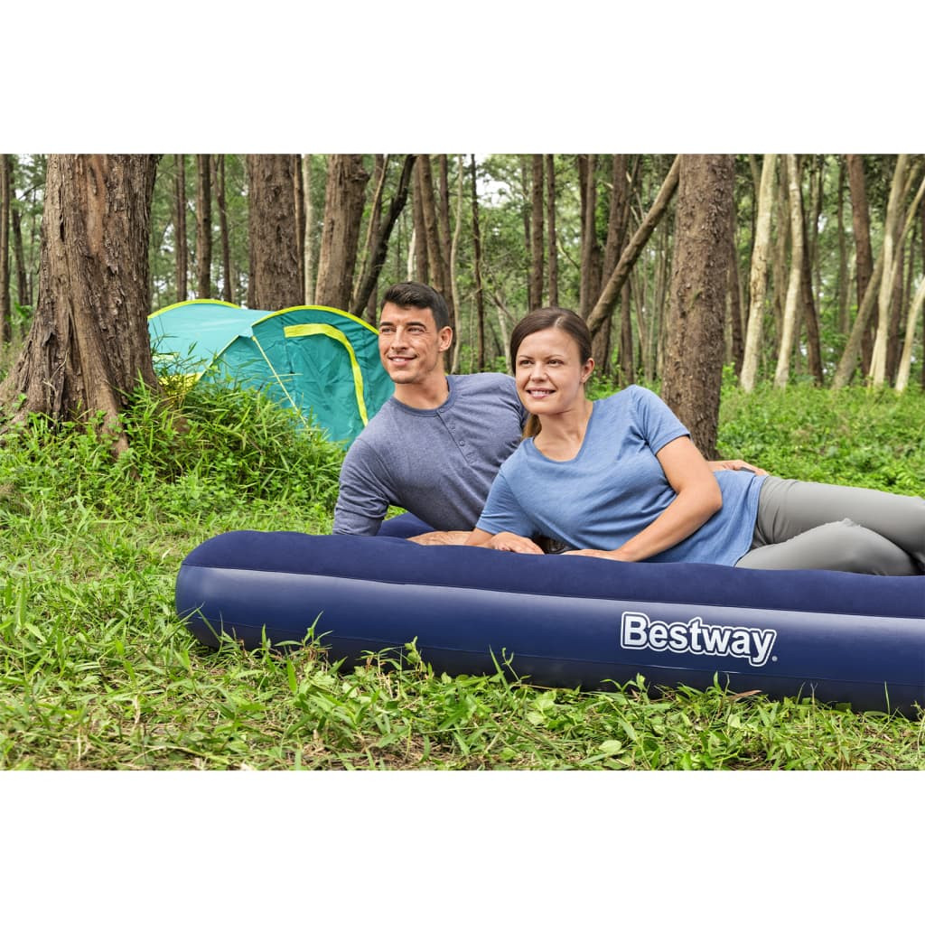 Bestway Luftmatratze Aufblasbar Beflockt 203x183x22 cm 67004