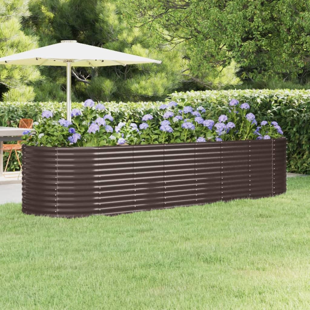 vidaXL Hochbeet Verzinkter Stahl 322x100x68 cm Braun