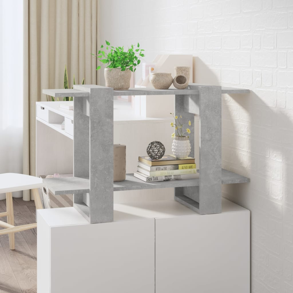 vidaXL Bücherregal/Raumteiler Betongrau 80x30x51 cm