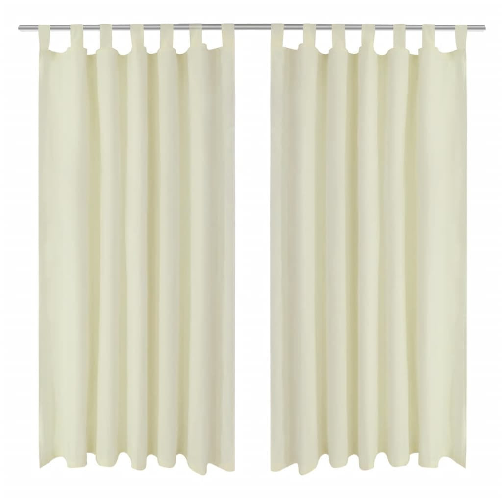 Vorhänge Gardinen aus Satin 2-teilig 140 x 245 cm Creme