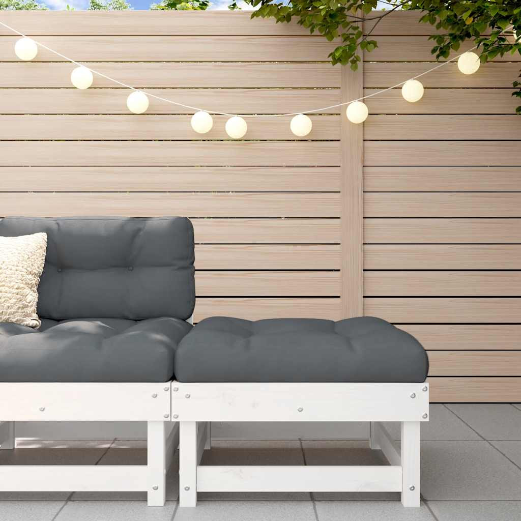 vidaXL Gartenhocker mit Kissen Weiß Massivholz Kiefer