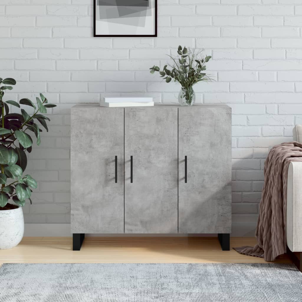 vidaXL Sideboard Betongrau 90x34x80 cm Holzwerkstoff
