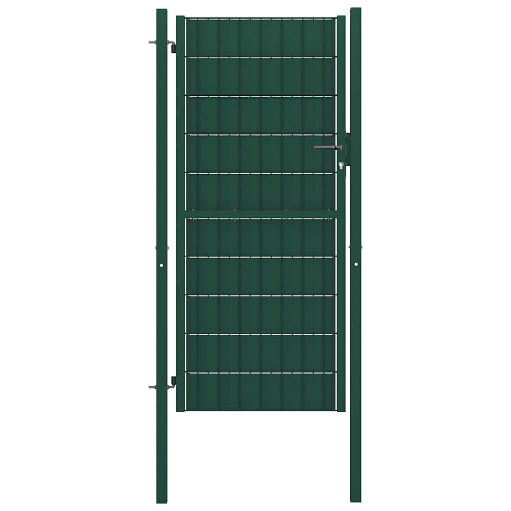 vidaXL Gartentor aus PVC und Stahl 100 x 124 cm Grün