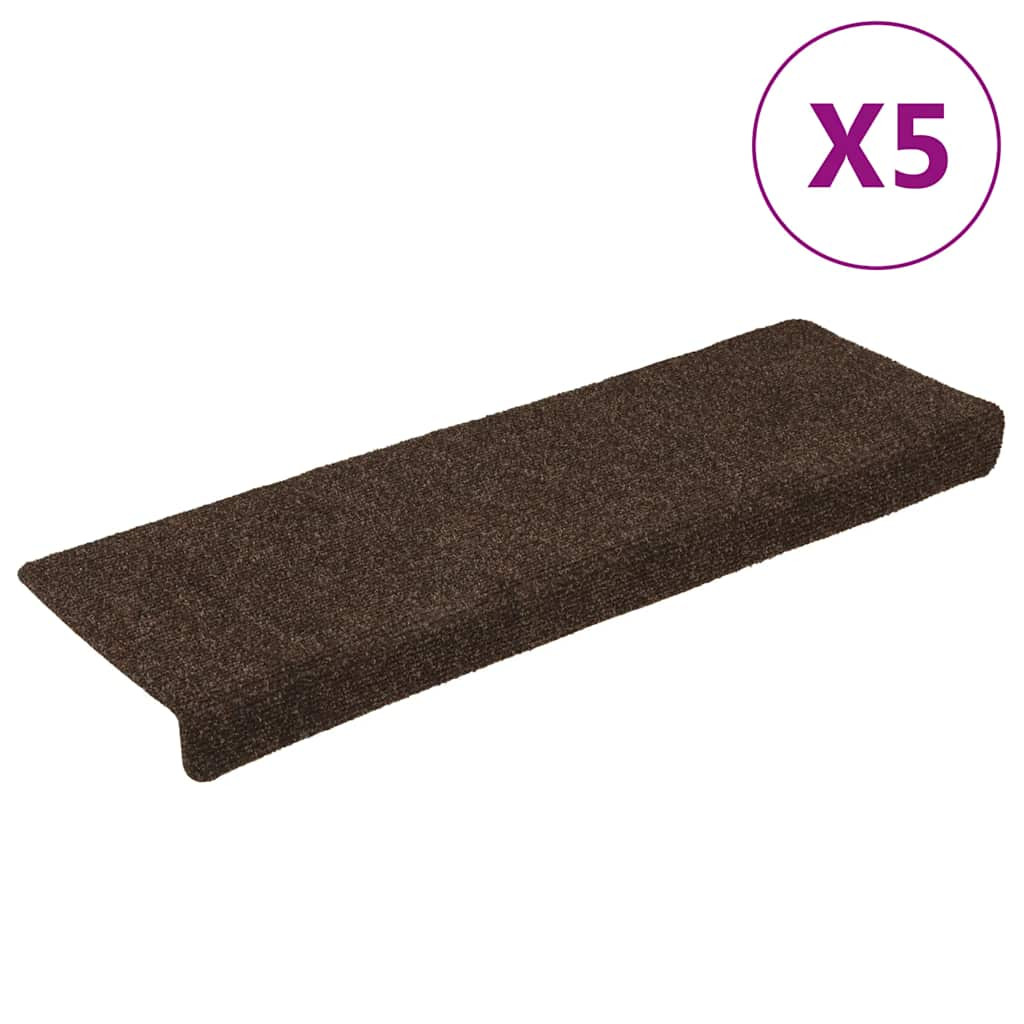 vidaXL Stufenmatten Selbstklebend 15 Stk. 65x21x4 cm Braun Rechteckiger Rand