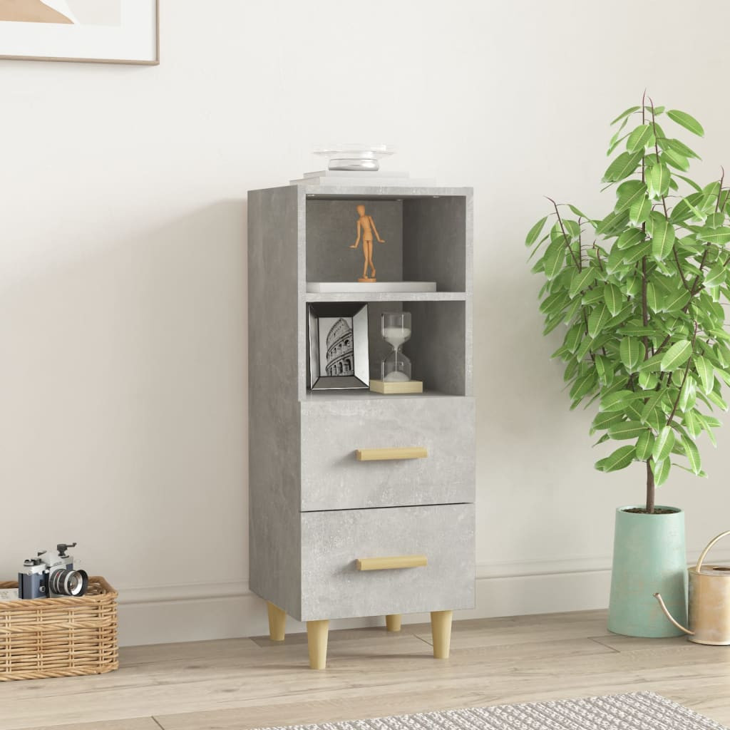 vidaXL Sideboard Betongrau 34,5x34x90 cm Holzwerkstoff