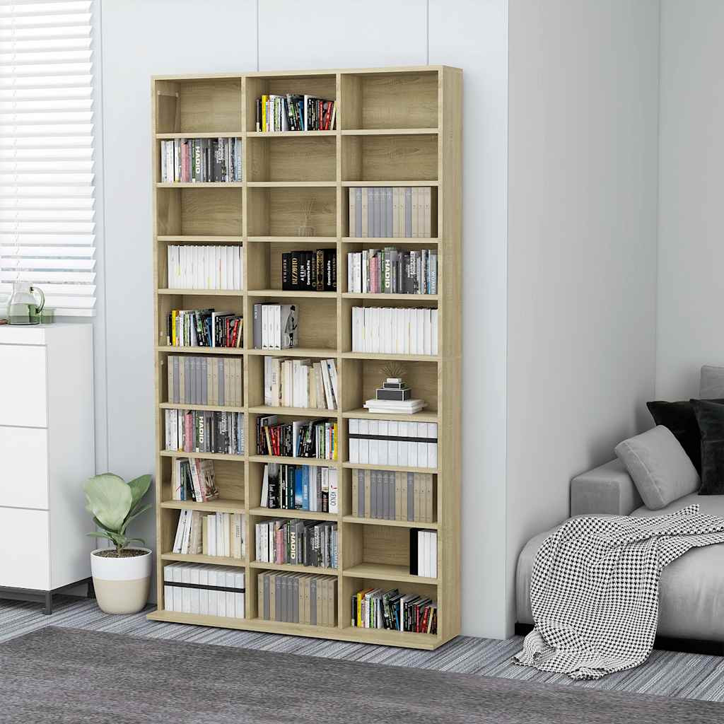 vidaXL CD-Schrank Sonoma-Eiche 102x23x177,5 cm Holzwerkstoff