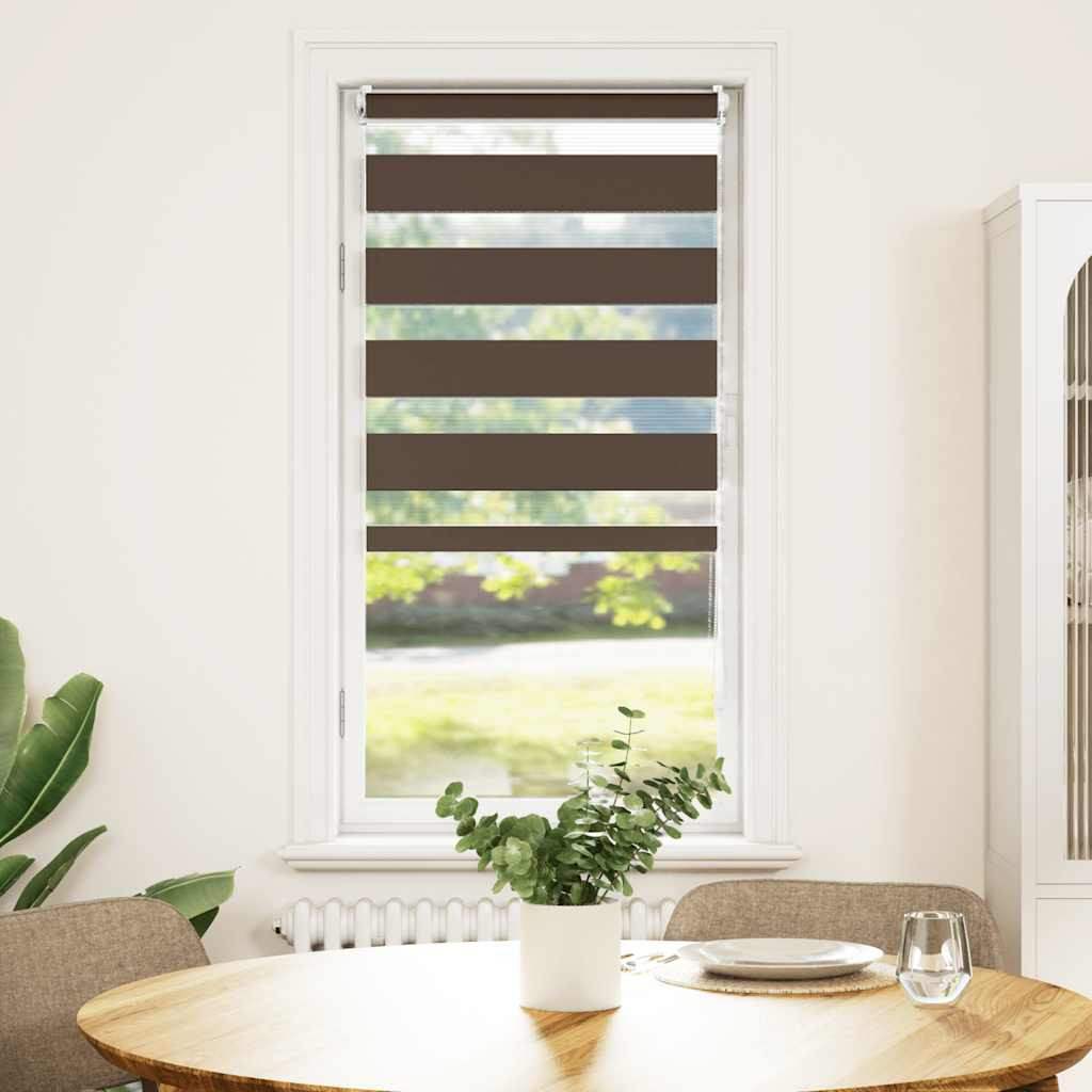 vidaXL Zebra-Rollo 60,9 x 120 cm, Stoffbreite 56,7 cm, Kaffeebraun