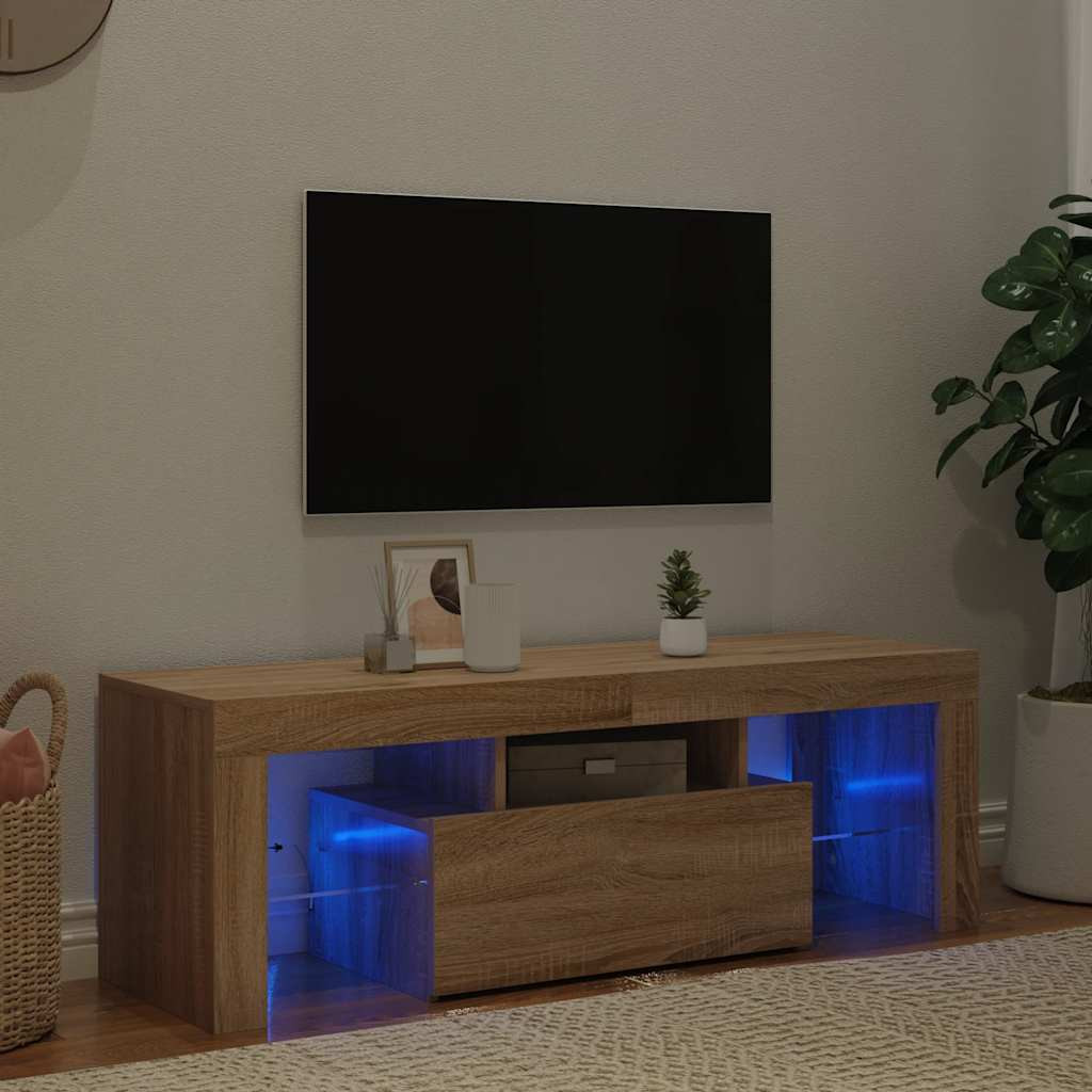 vidaXL TV-Schrank mit LED-Leuchten Sonoma-Eiche 120x35x40 cm