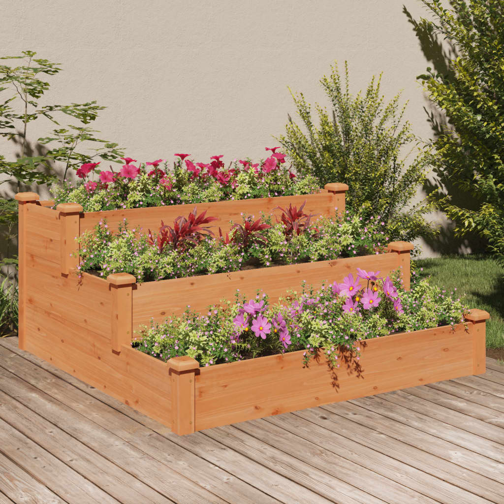 vidaXL Hochbeet Braun 120x120x56 cm Massivholz Tanne