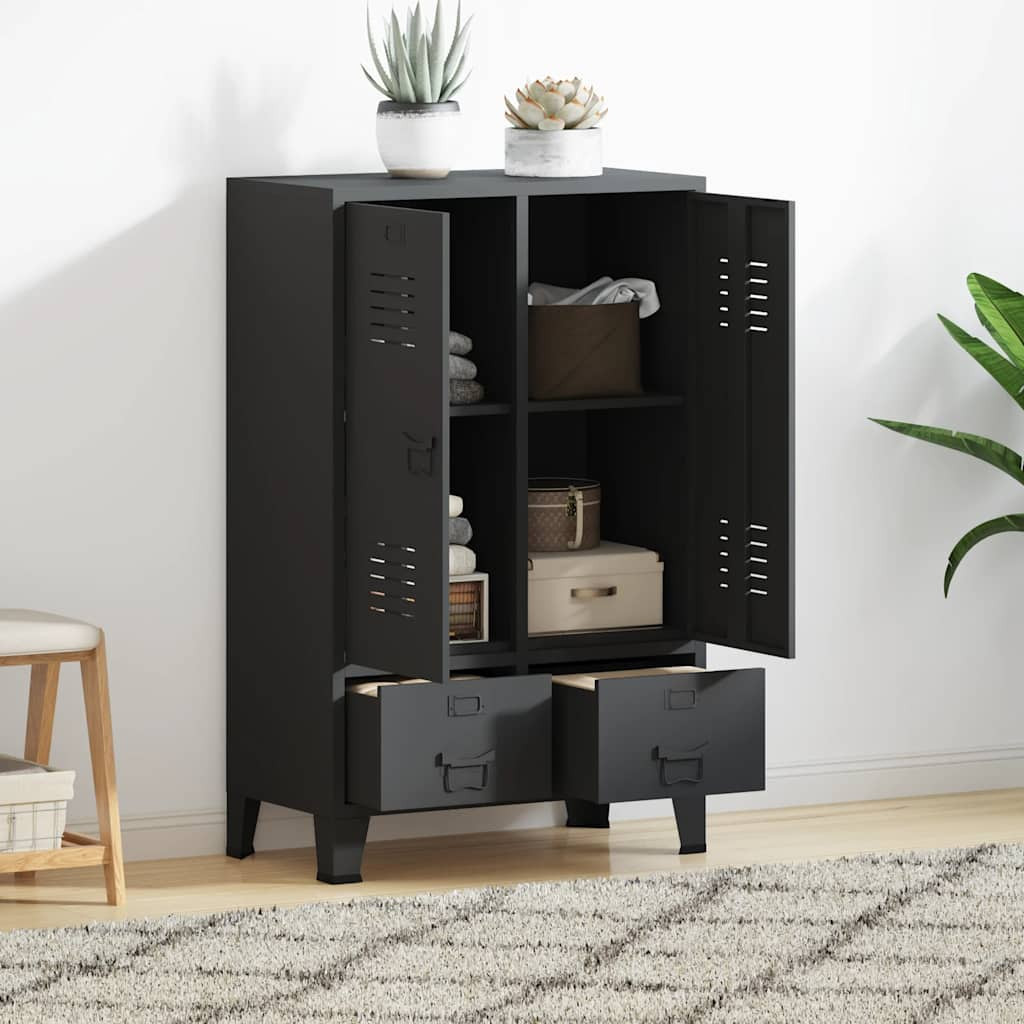 vidaXL Kleiderschrank Industrie-Stil Anthrazit 67x35x107 cm Stahl