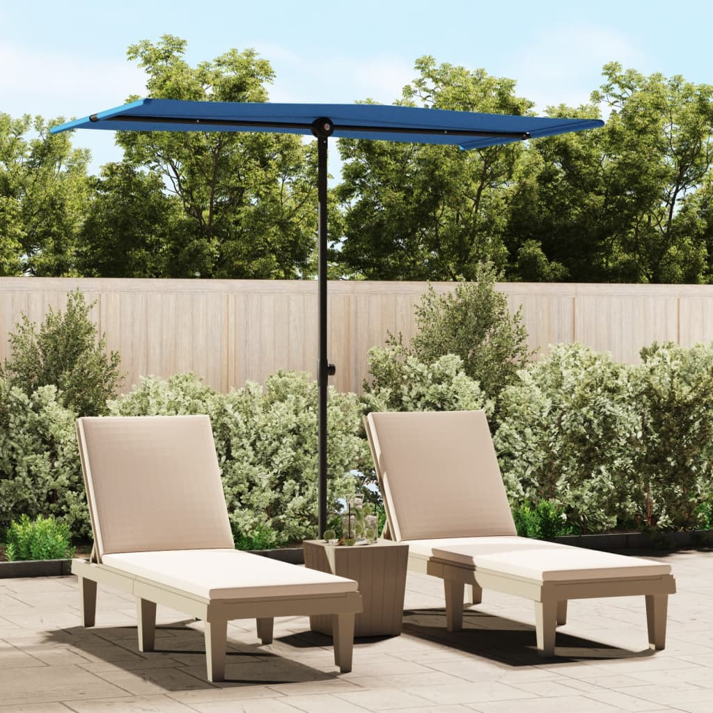 vidaXL Sonnenschirm mit Aluminium-Mast 180x110 cm Azurblau