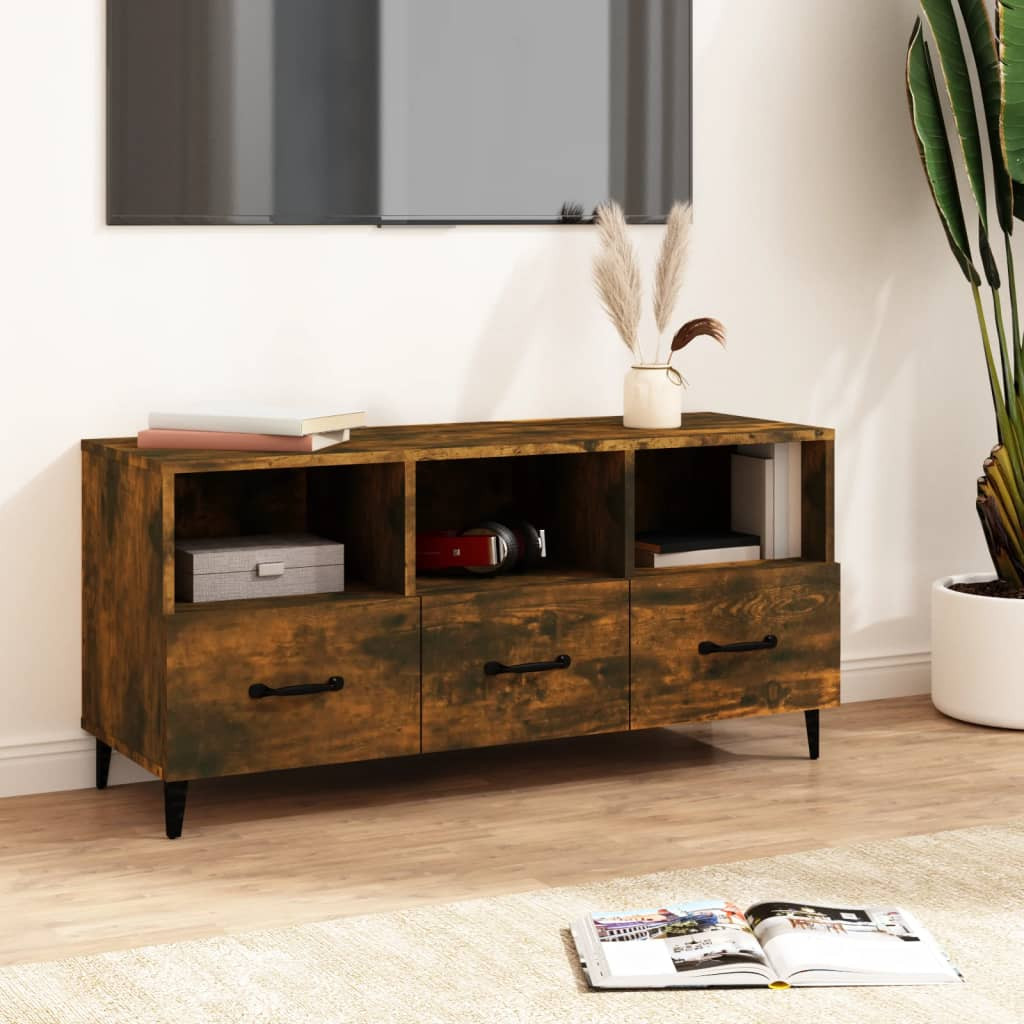vidaXL TV-Schrank Räuchereiche 102x35x50 cm Holzwerkstoff