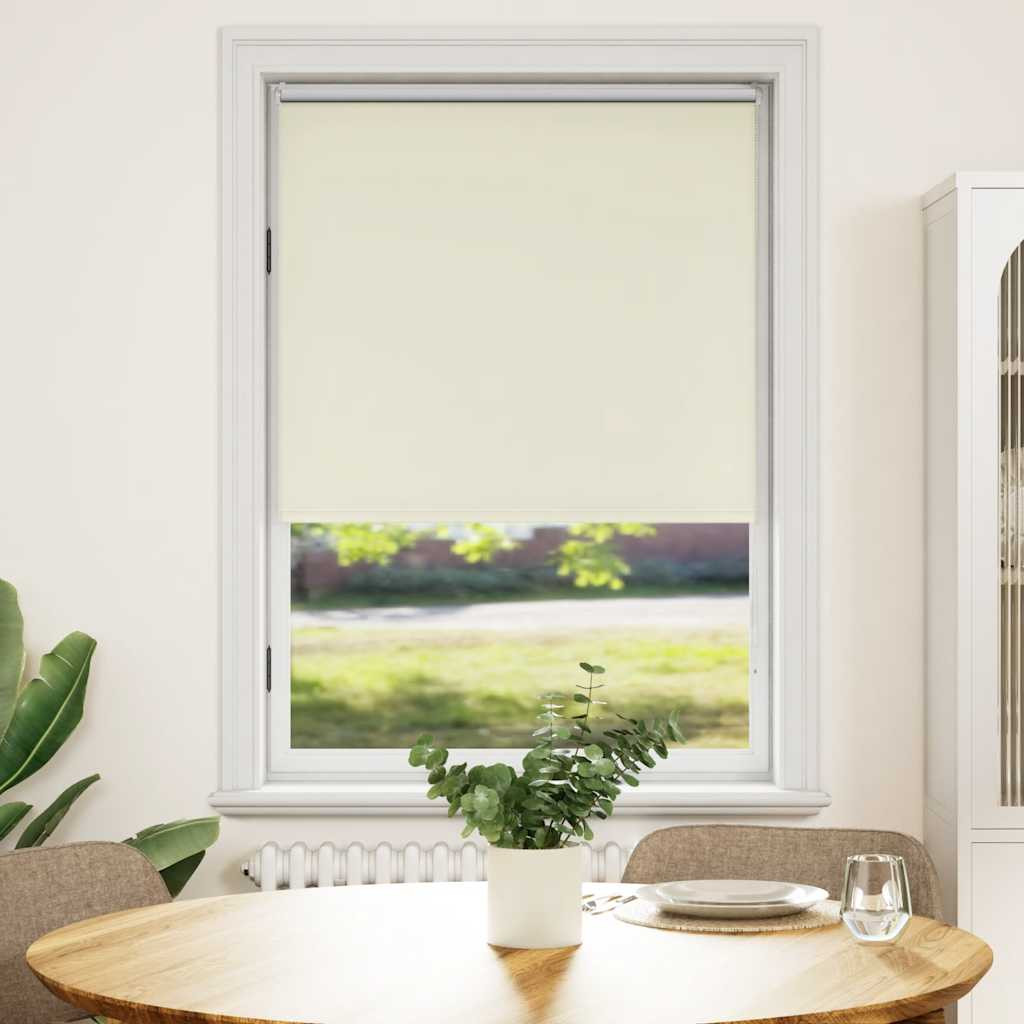 vidaXL Verdunkelungsrollo 124,4 x 175 cm, Stoffbreite 120 cm, Gebrochen Weiß