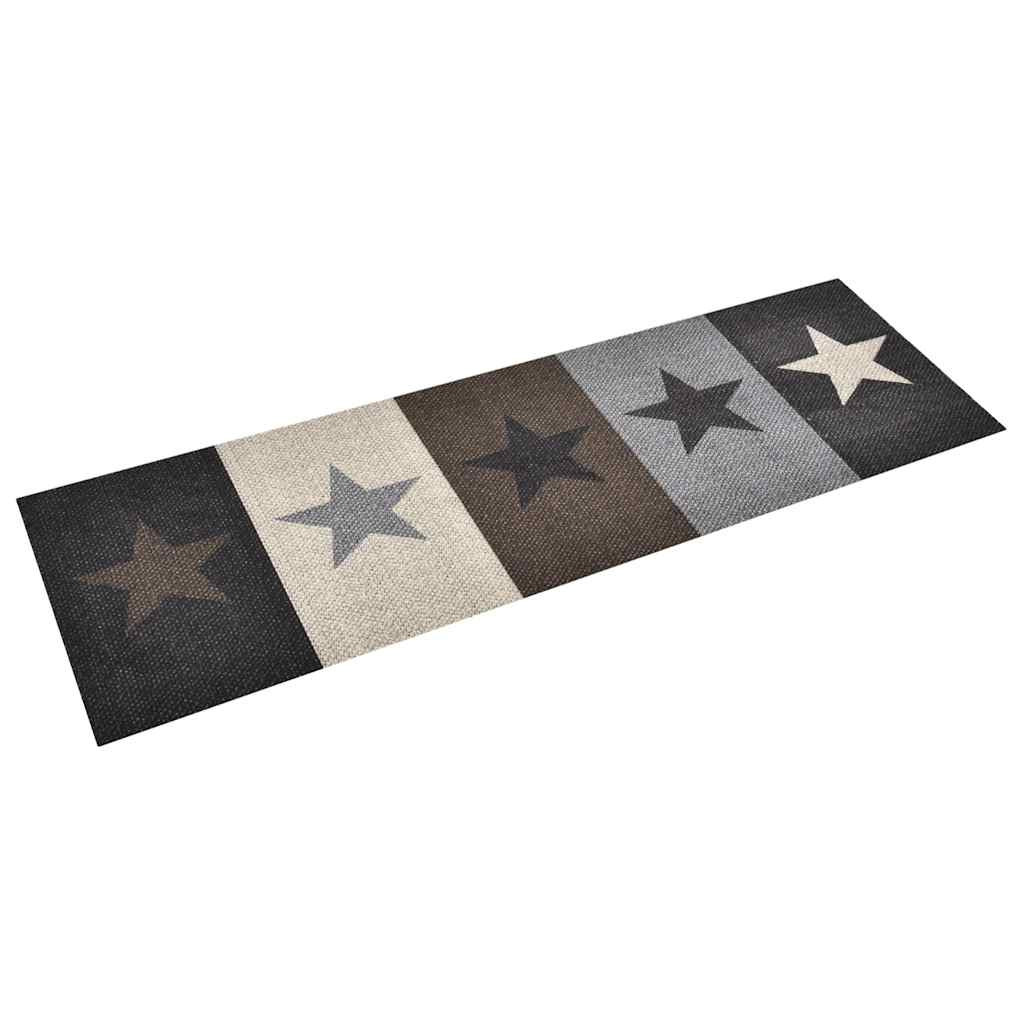 vidaXL Küchenbodenmatte Waschbar Stern 45x150 cm