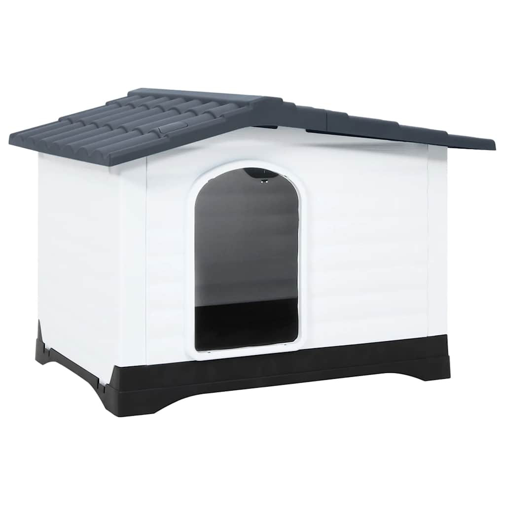 vidaXL Hundehütte Grau 90,5 x 68 x 66 cm Polypropylen
