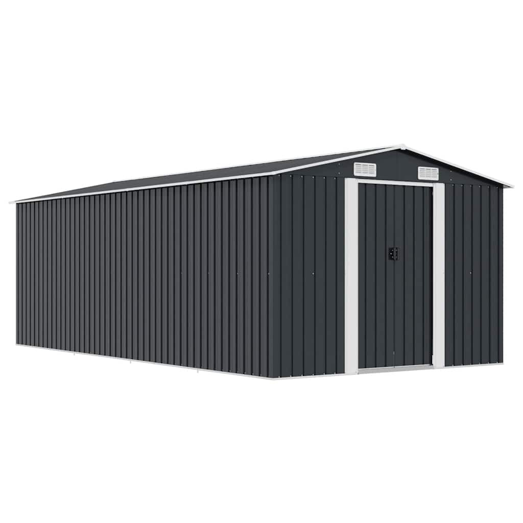 vidaXL Gerätehaus 257x489x181 cm Metall Anthrazit