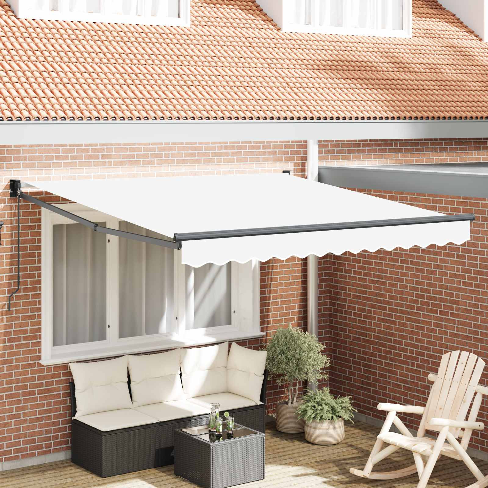 vidaXL Ausziehbare Markise Weiß 300 x 250 x 165 cm