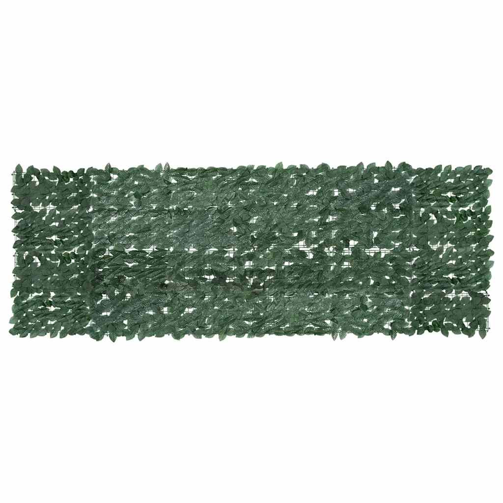 vidaXL Balkon-Sichtschutz mit Dunkelgrünen Blättern 300x100 cm