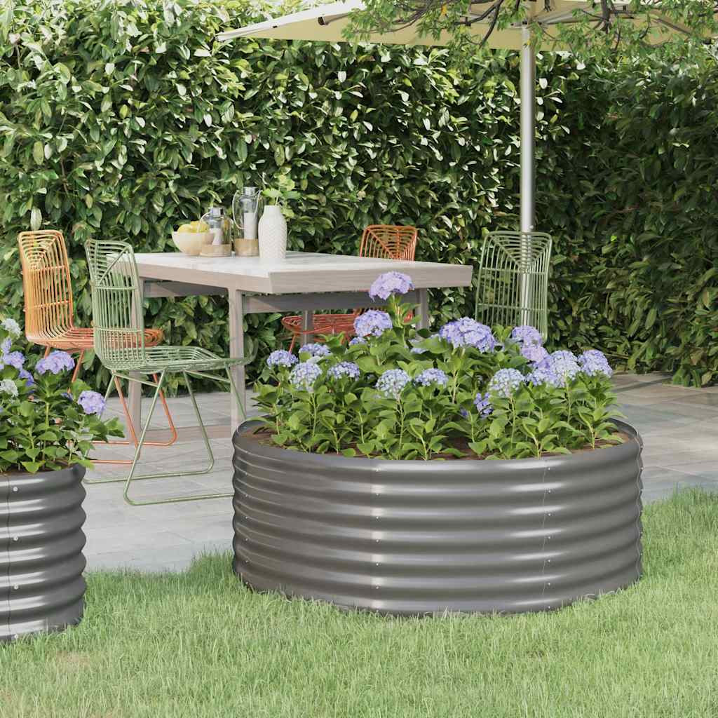 vidaXL Hochbeet Verzinkter Stahl 100x100x36 cm Grau