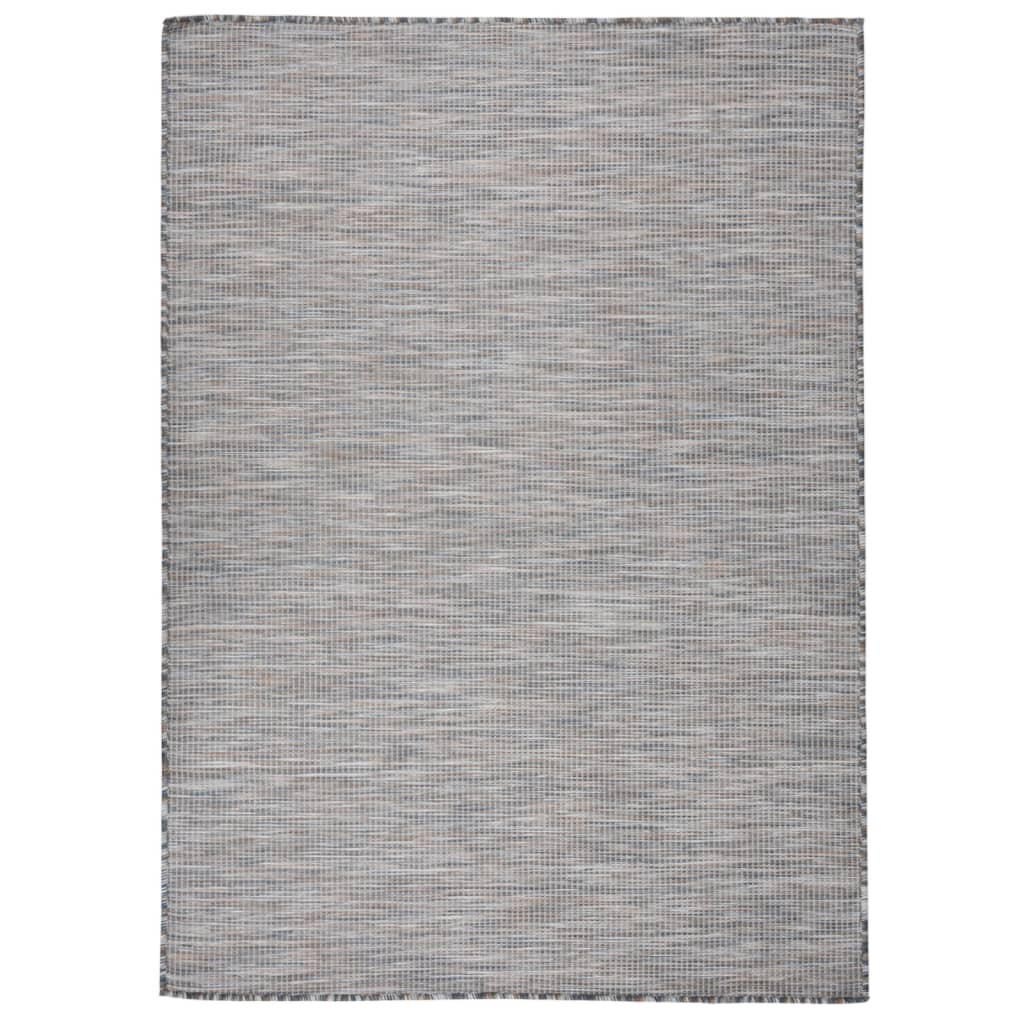 vidaXL Outdoor-Teppich Flachgewebe 200x280 cm Braun und Blau