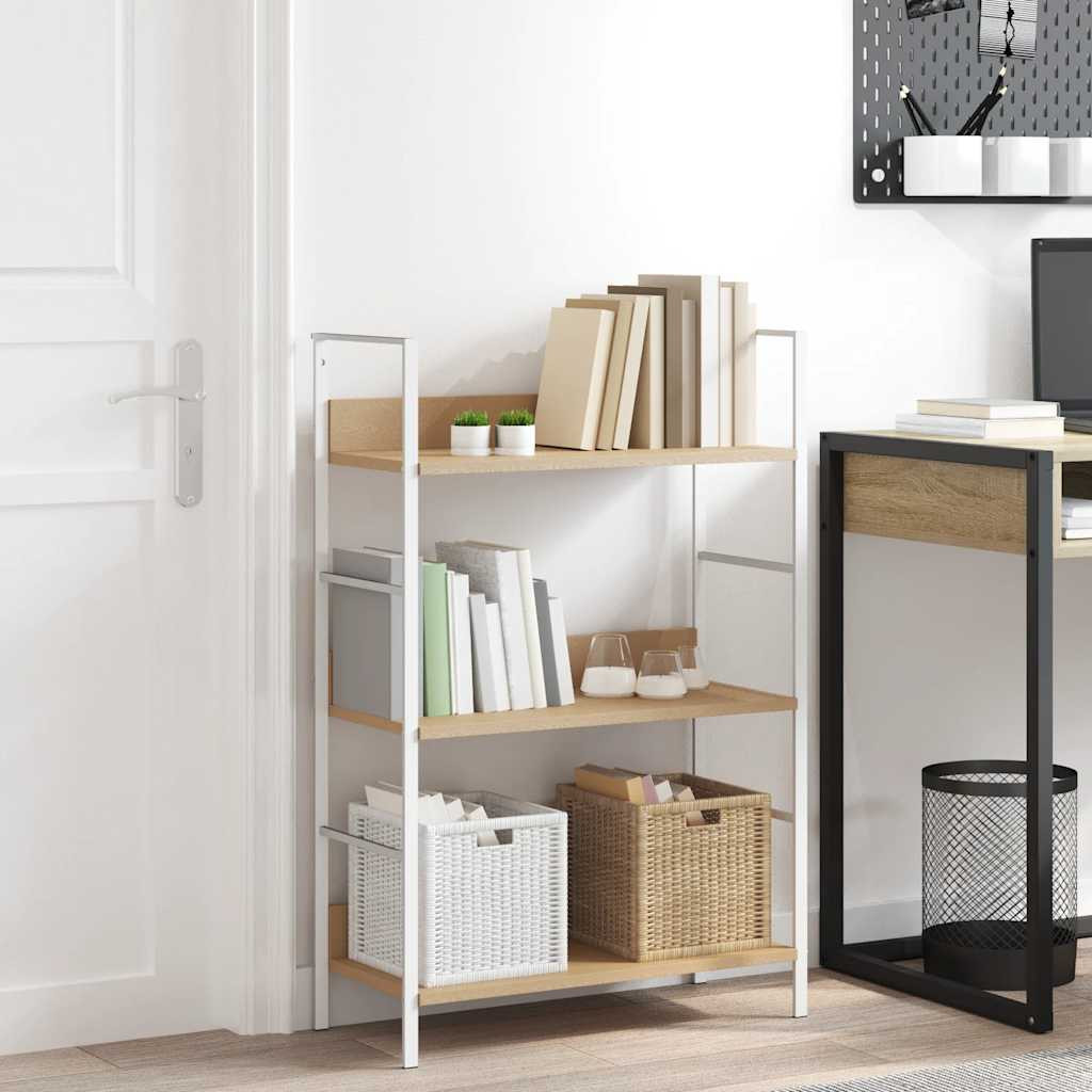 vidaXL Bücherregal 3 Regalböden Eiche 60×27,6×90,5 cm Holzwerkstoff
