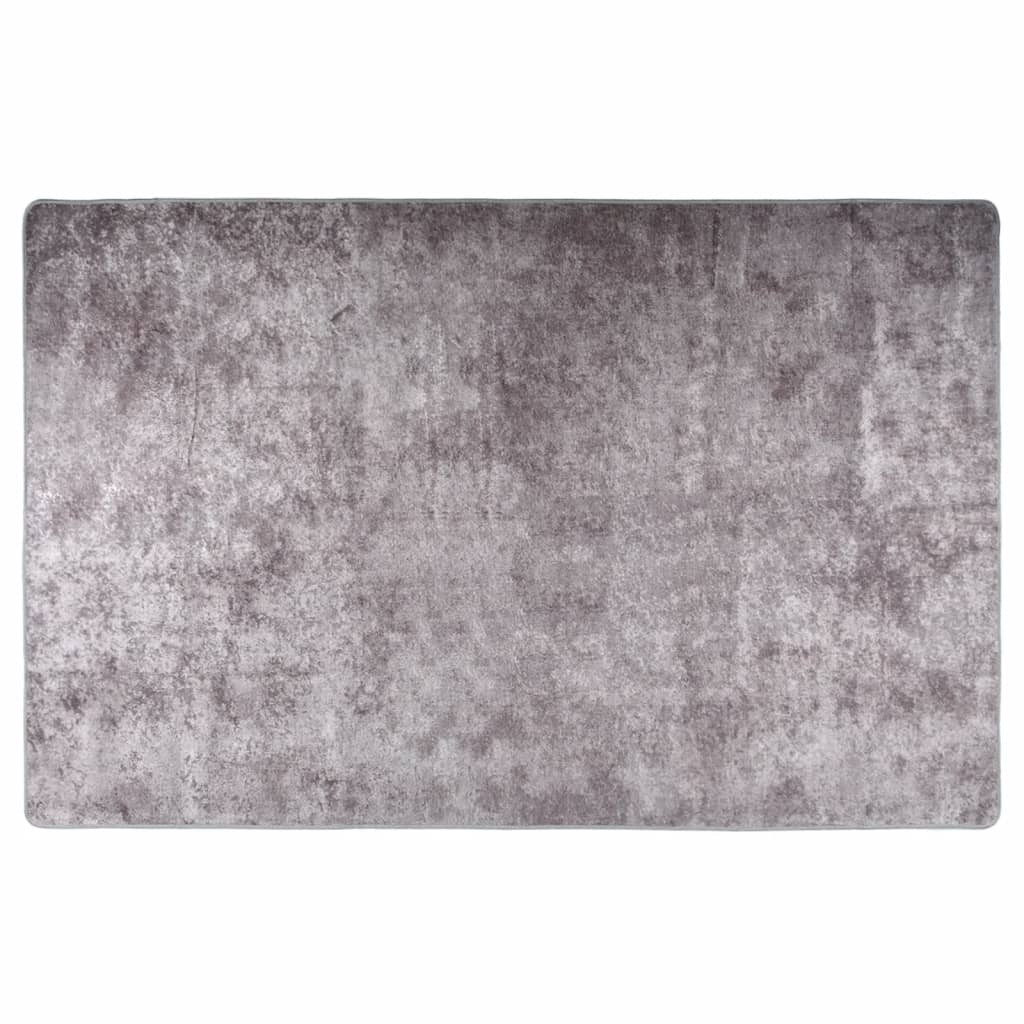 vidaXL Teppich Waschbar 80x150 cm Grau