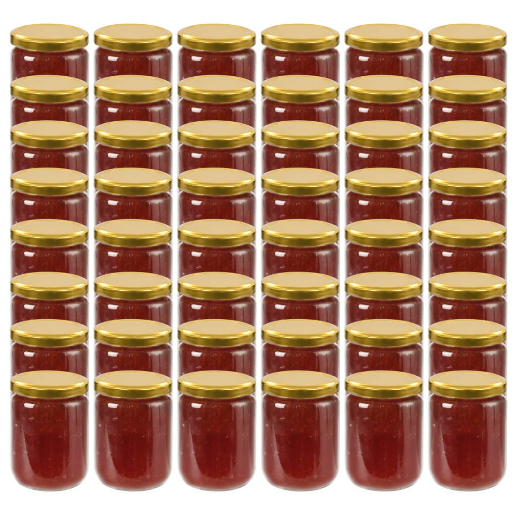 vidaXL Marmeladengläser mit Goldenem Deckel 48 Stk. 230 ml