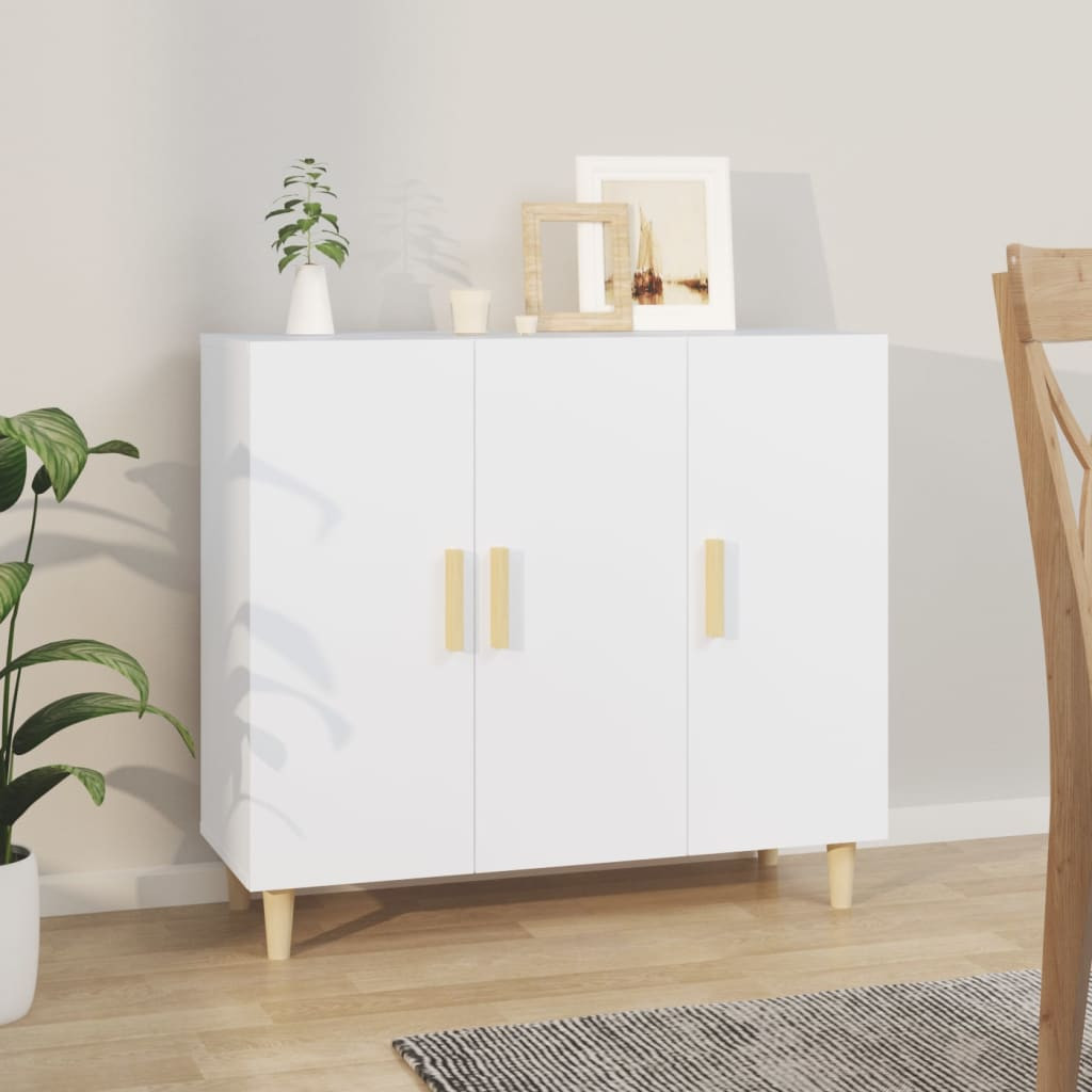 vidaXL Sideboard Weiß 90x34x80 cm Holzwerkstoff