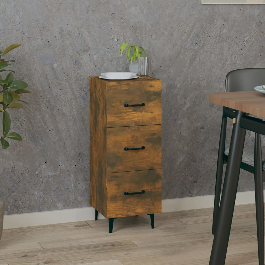 vidaXL Sideboard Räuchereiche 34,5x34x90 cm Holzwerkstoff