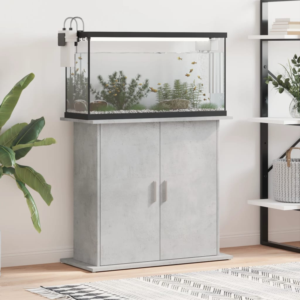 vidaXL Aquariumständer Betongrau 81 x 36 x 73 cm Holzwerkstoff