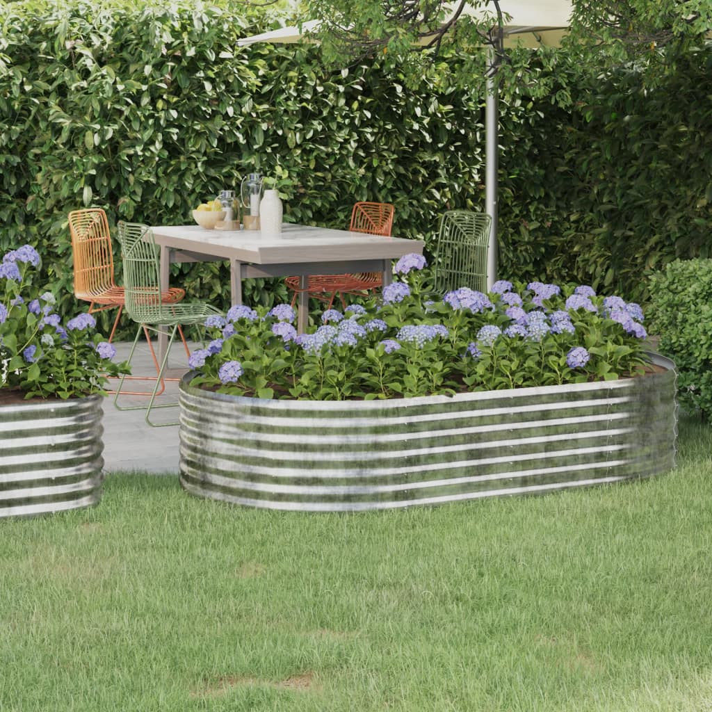 vidaXL Hochbeet Verzinkter Stahl 175x100x36 cm Silbern