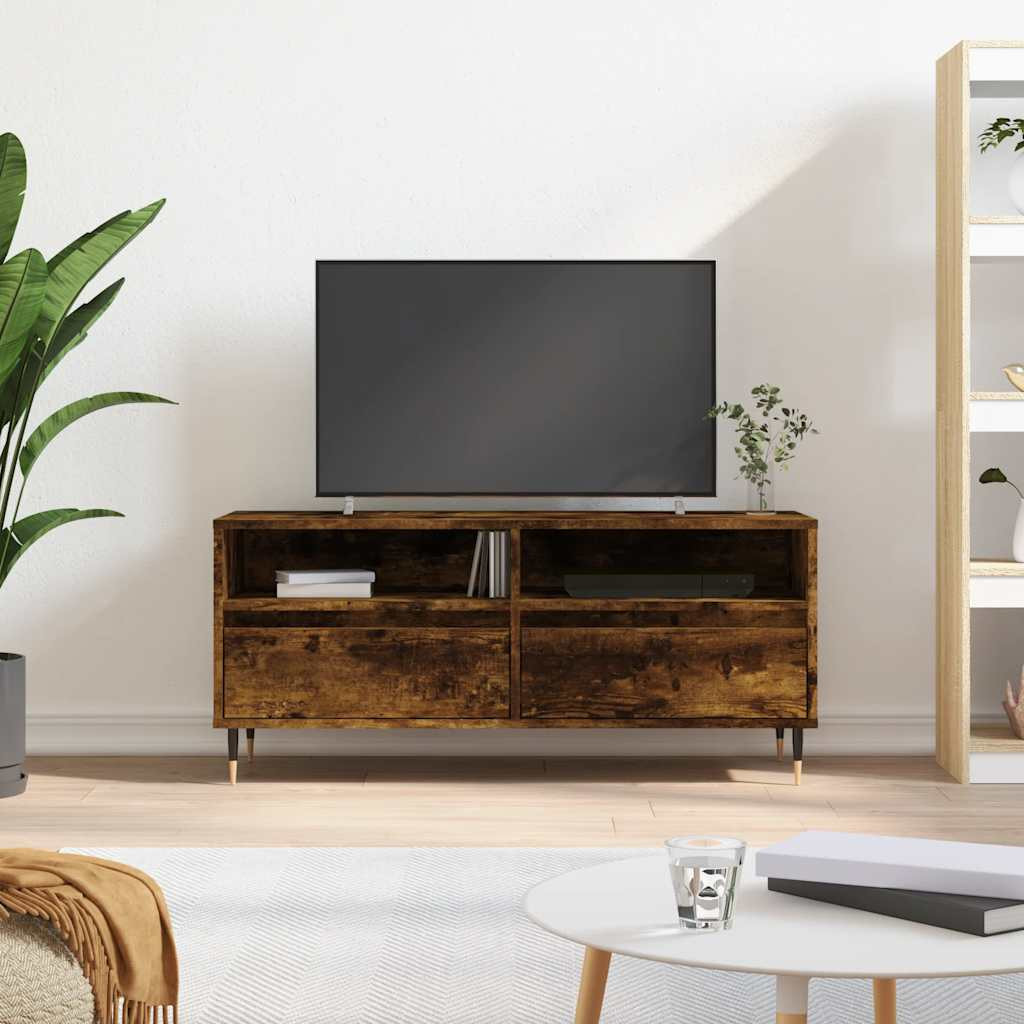 vidaXL TV-Schrank Räuchereiche 100x34,5x44,5 cm Holzwerkstoff