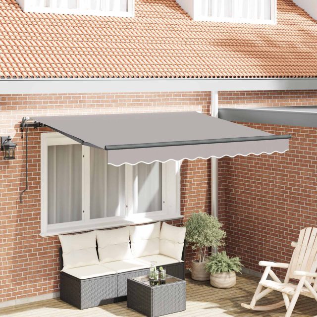 vidaXL Einziehbare Markise Hellgrau 250 x 200 cm Stoff
