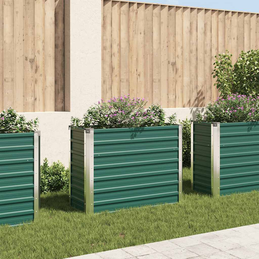 vidaXL Garten-Hochbeet Verzinkter Stahl 100x40x77 cm Grün