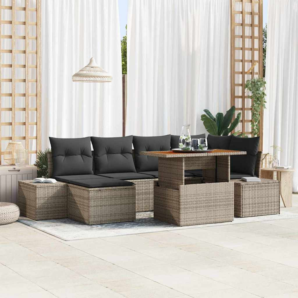 vidaXL Gartensofa-set 7 pcs Grau und Braun