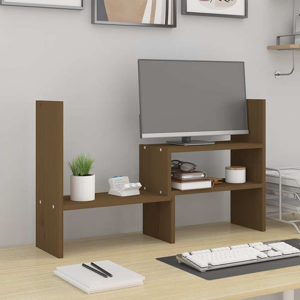 vidaXL Monitorständer Honigbraun (39-72)x17x43 cm Massivholz Kiefer