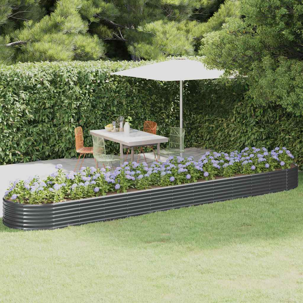 vidaXL Hochbeet Verzinkter Stahl 600x140x36 cm Anthrazit