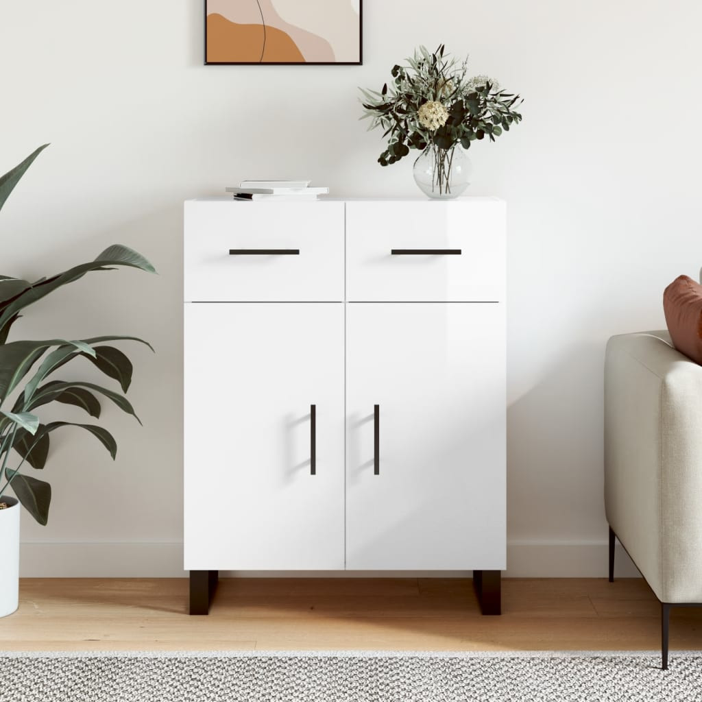 vidaXL Sideboard Hochglanz-Weiß 69,5x34x90 cm Holzwerkstoff